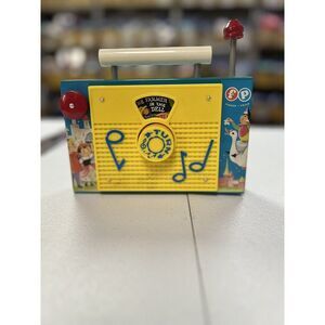 Vintage Fisher Price TV-Radio Music Box Toy‎ with Turn Knob, 1960s
